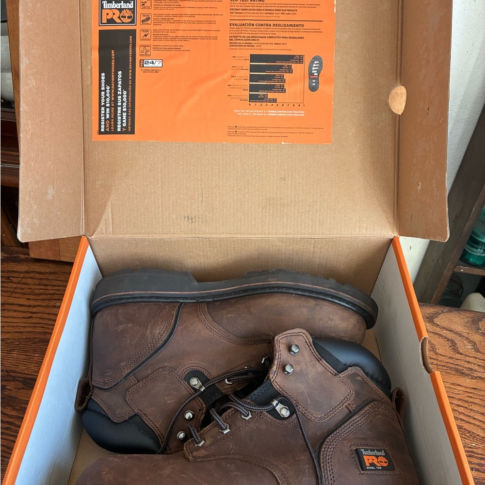 Timberland Pro Pit Boss TB033034 Men's Brown Steel Toe 6" Work Boots Sz 11.5 NIB
